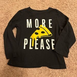 The Children's Place Black and Yellow Long Sleeve Tee with Pizza Graphic